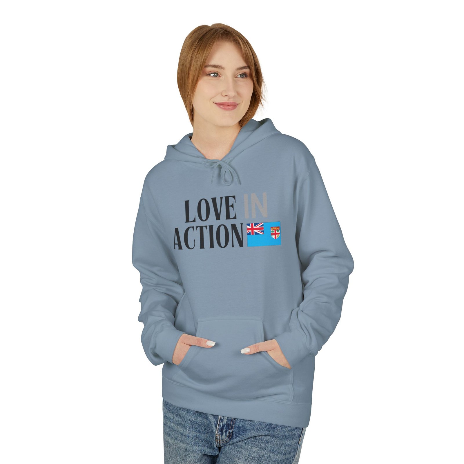 Love in Action Fleece Hoodie - Fiji - Image 19