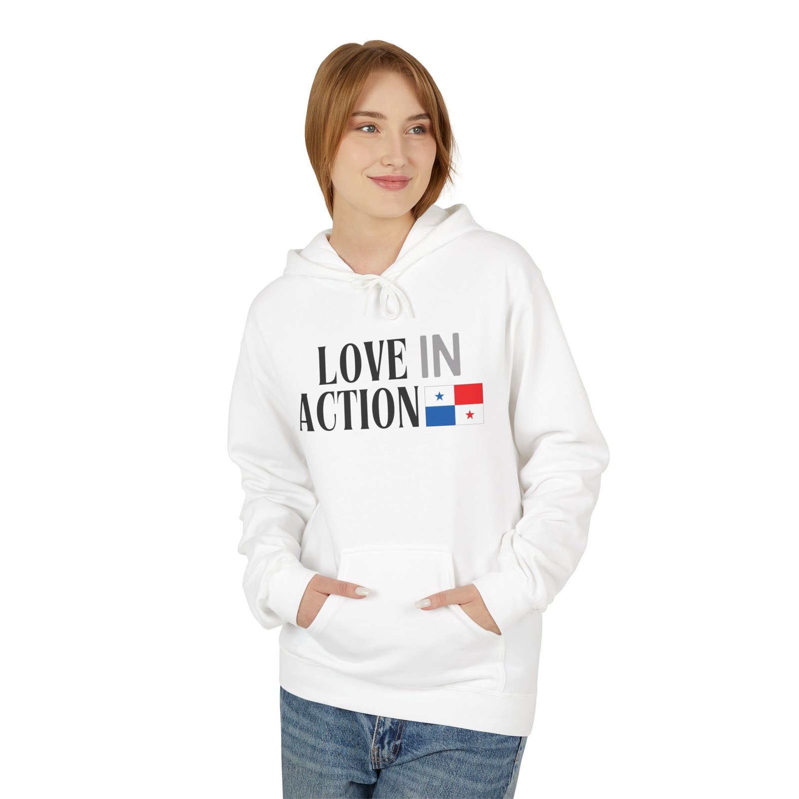Love in Action Fleece Hoodie - Panama - Image 3