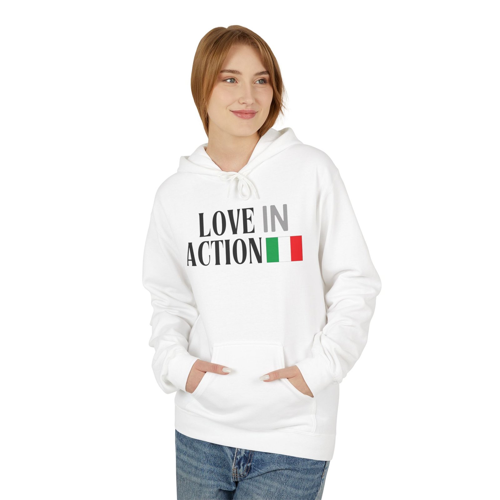 Love in Action Fleece Hoodie - Italy - Image 3