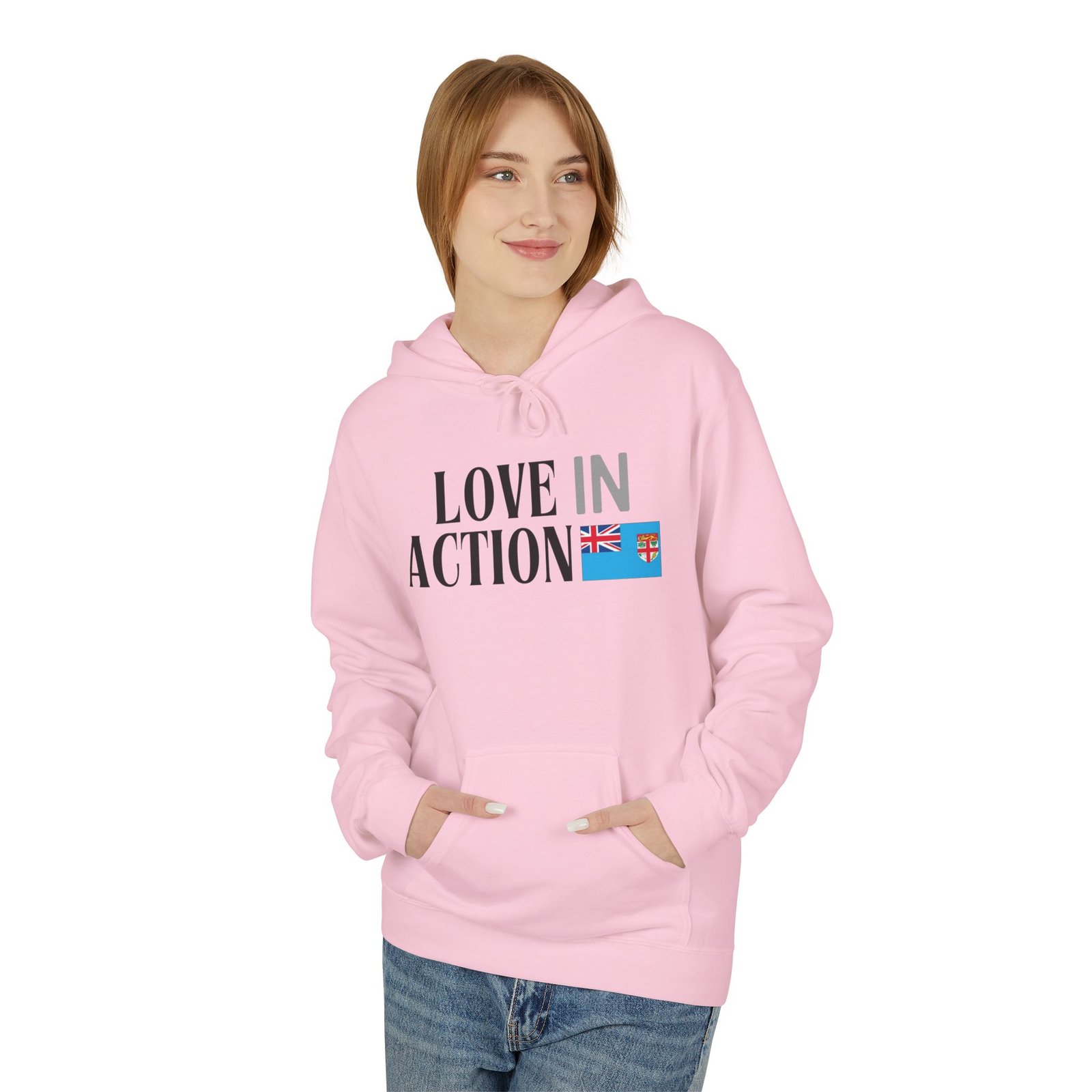 Love in Action Fleece Hoodie - Fiji - Image 23