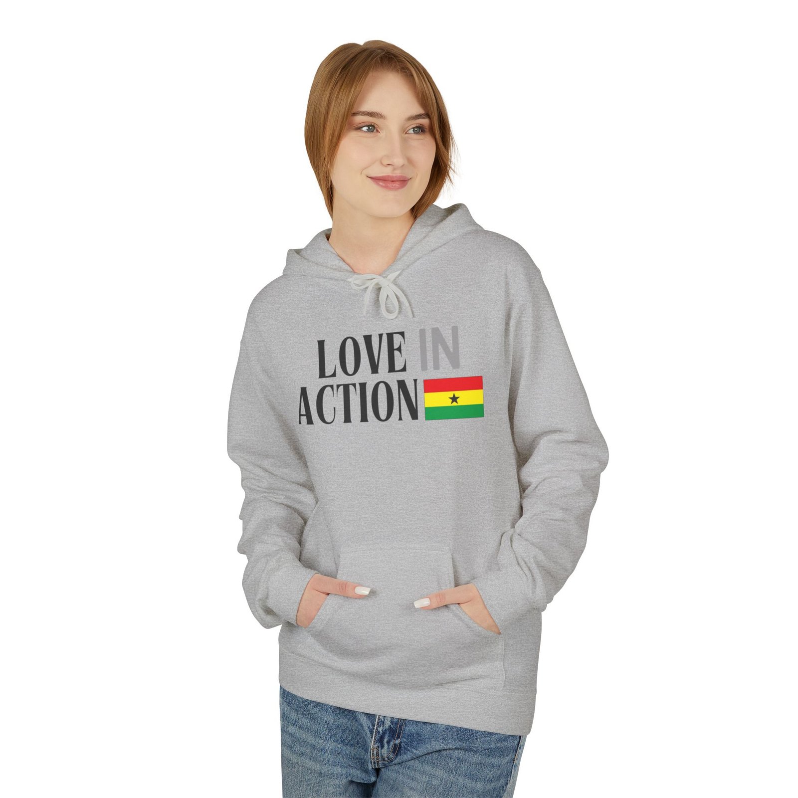Love in Action Fleece Hoodie - Ghana - Image 7