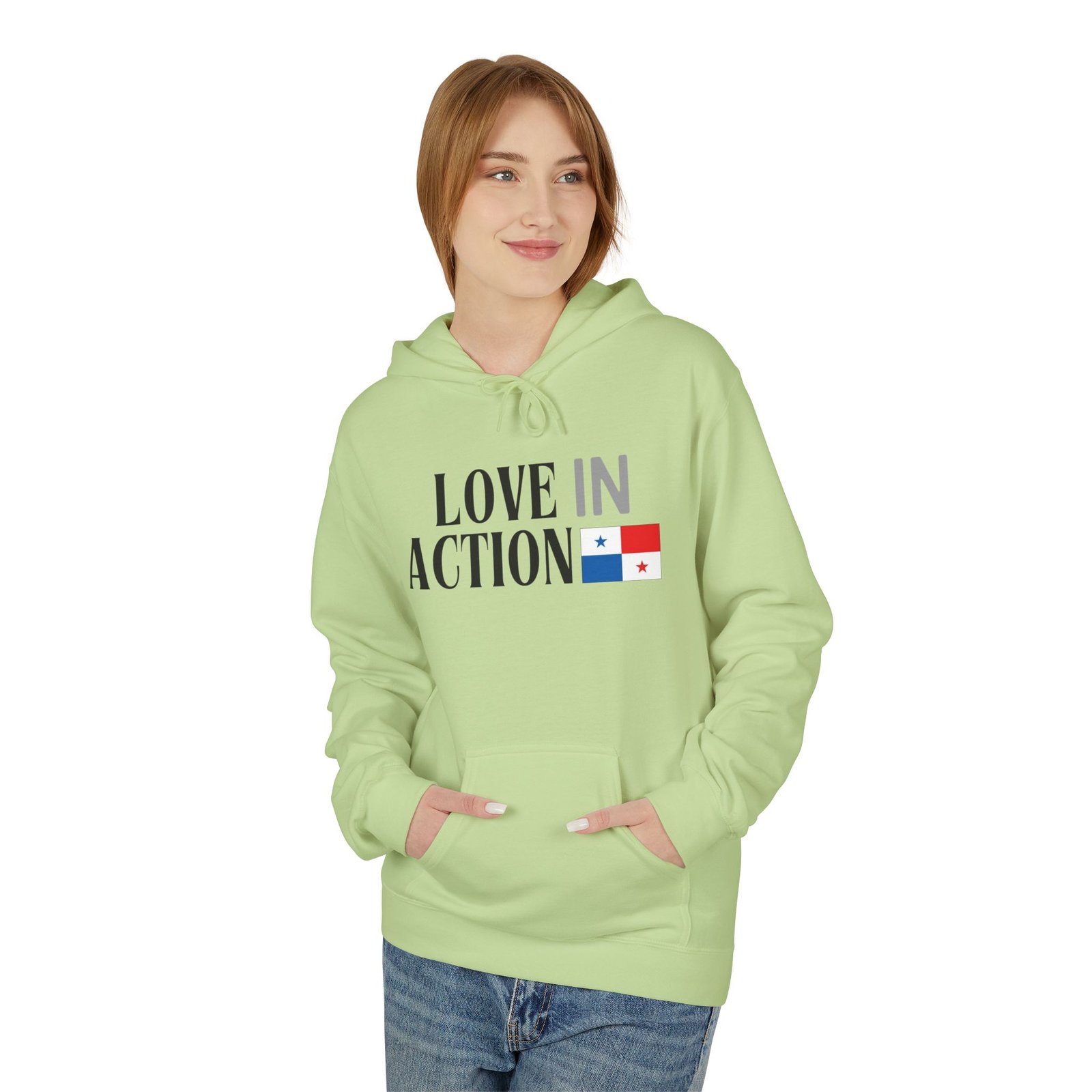 Love in Action Fleece Hoodie - Panama - Image 11