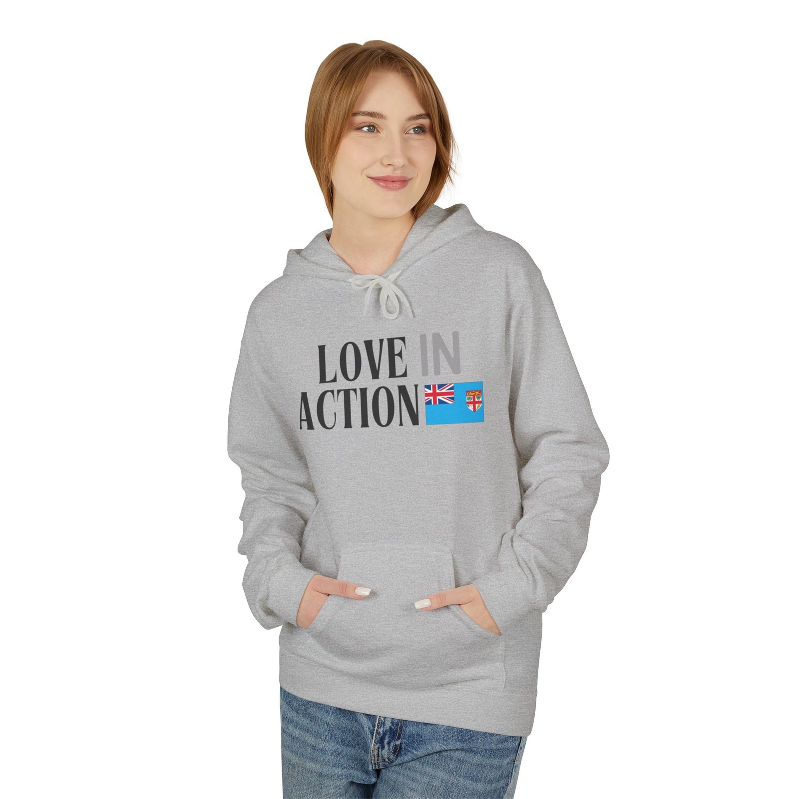 Love in Action Fleece Hoodie - Fiji - Image 7